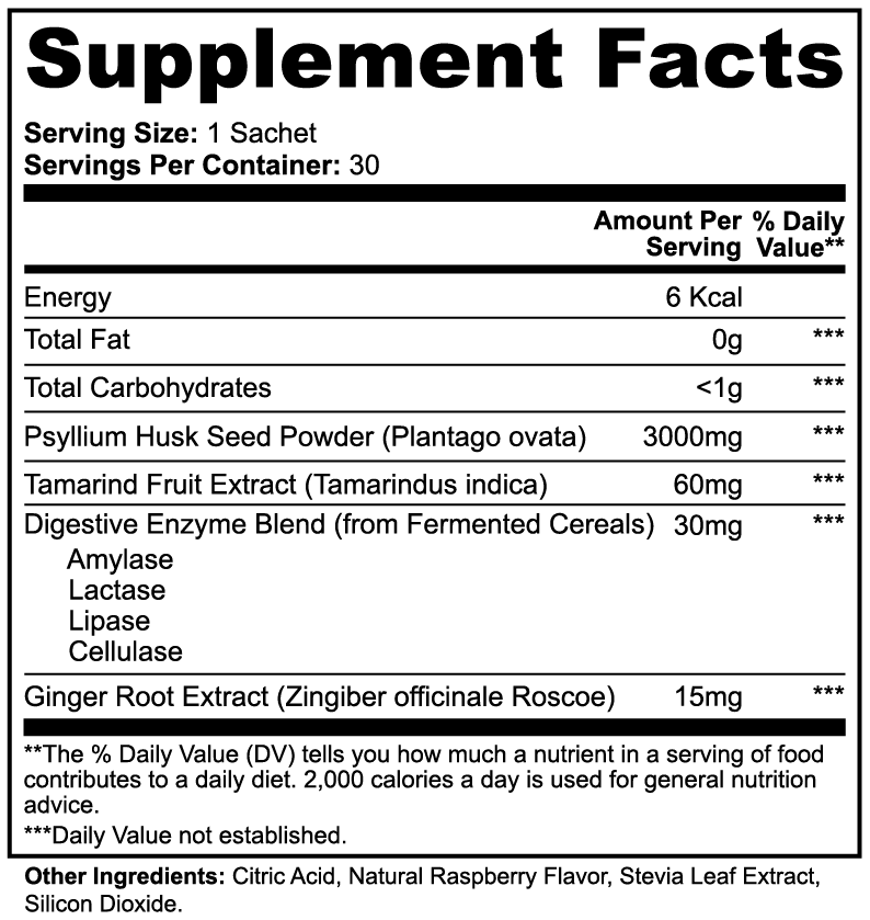 Virile Valour Colon Gentle Cleanse supplement facts label with nutritional information on a white background