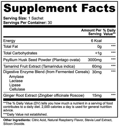 Virile Valour Colon Gentle Cleanse supplement facts label with nutritional information on a white background