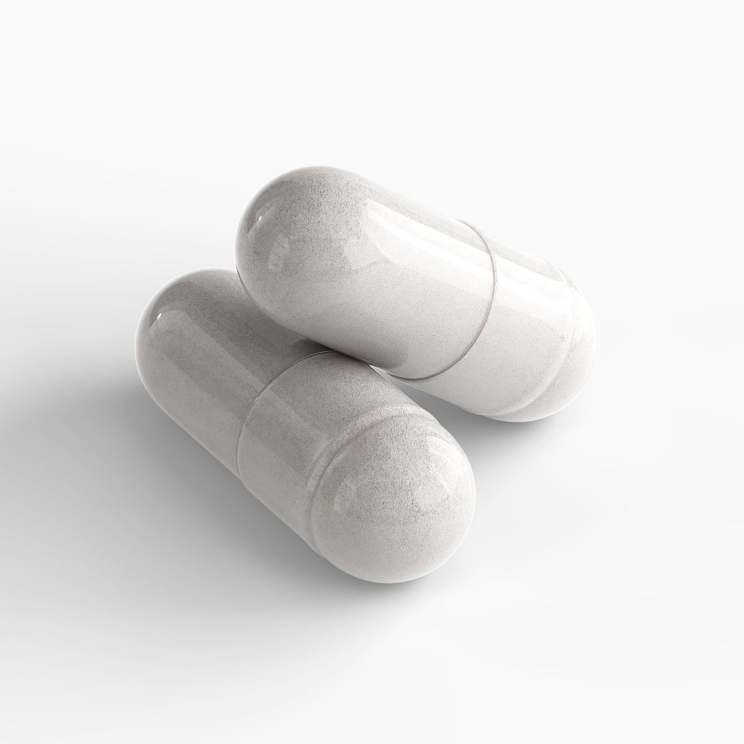 Two Virile Valour Colostrum capsules on a light gray background