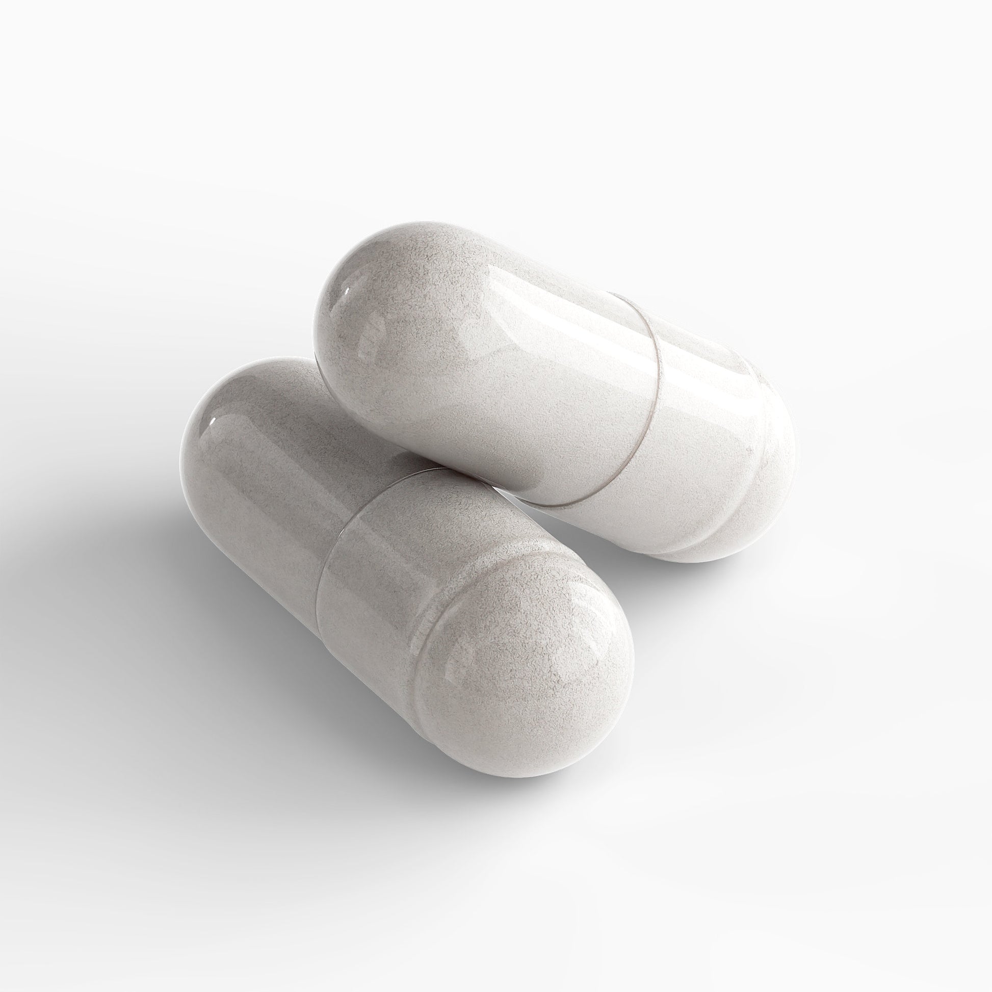 Two Virile Valour Colostrum capsules on a light gray background