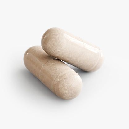 Virile Valour Complete Multivitamin For Men beige Muscle Growth capsules on a white background