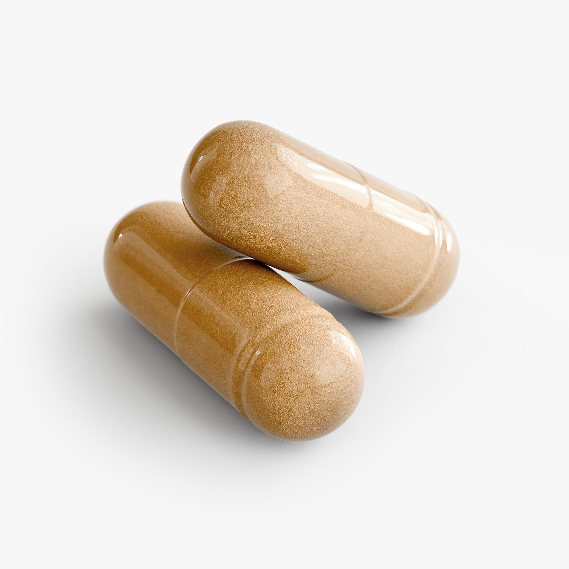 Two brown Virile Valour Joint Support For Men capsules on a white background
