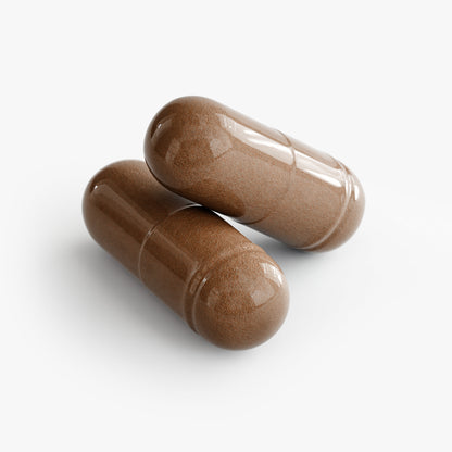 Virile Valour Prostate Support For Men brown capsules on a white background